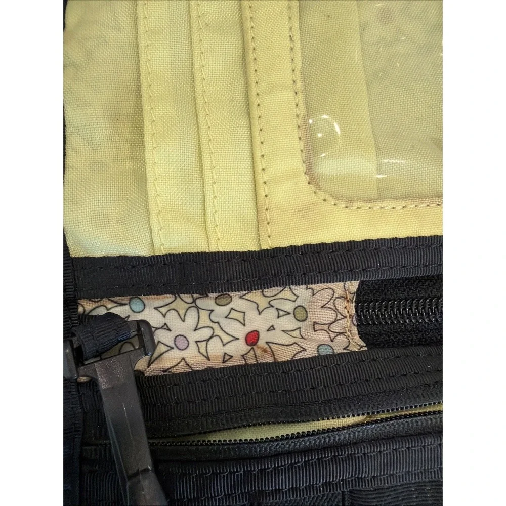 Sherpani Zoe Wallet Bag Zip Purse Canvas Black & White Small 6x4 Long‎ Strap